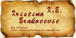 Kristina Brakočević vizit kartica